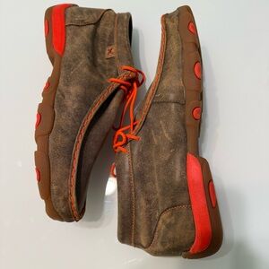 Boys Twisted X Driving Mocs – Brown‎ & Orange – Size 6